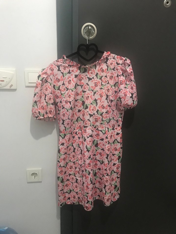 Dantel Detaylı Pembe Mini Elbise - Görsel 2