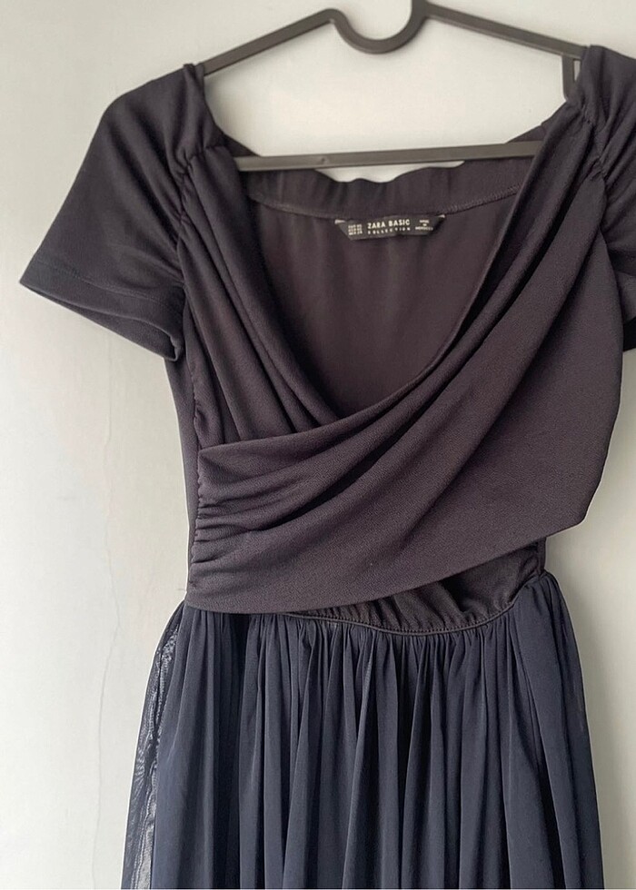 Zara Basic Tüllü Etekli Astarlı Elbise - Görsel 2