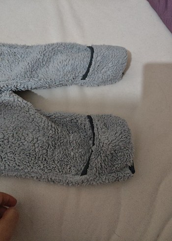 Gri Bebek Polar Tulum Kapüşonlu Fermuarlı - Görsel 4