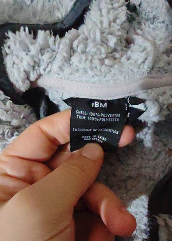 Gri Bebek Polar Tulum Kapüşonlu Fermuarlı - Görsel 5