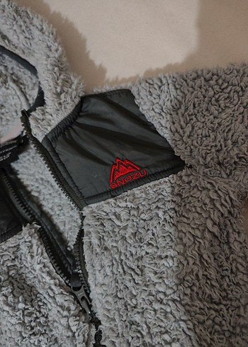 Gri Bebek Polar Tulum Kapüşonlu Fermuarlı - Görsel 2