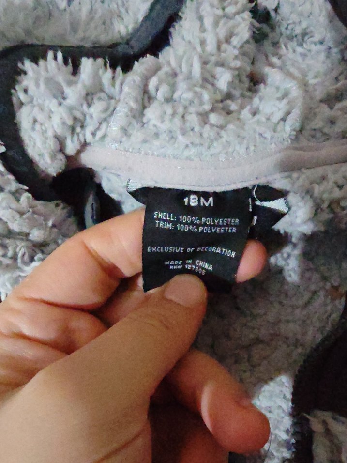 Gri Bebek Polar Tulum Kapüşonlu Fermuarlı - Görsel 5