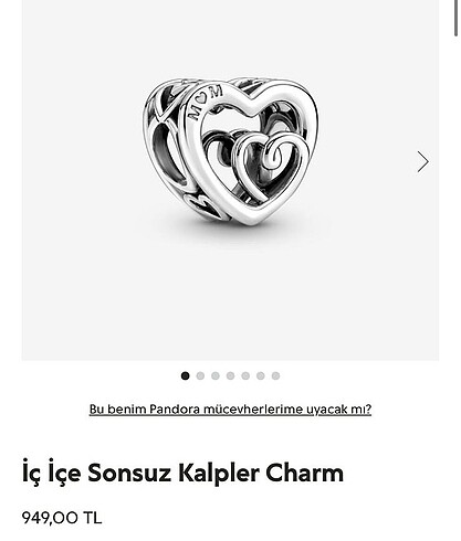 Beden gri Renk Pandora charm
