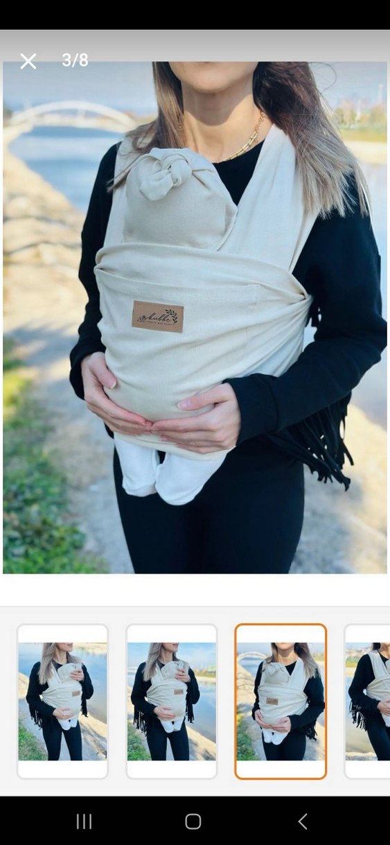 Bebek Taşıma Slingi Beyaz - Görsel 2