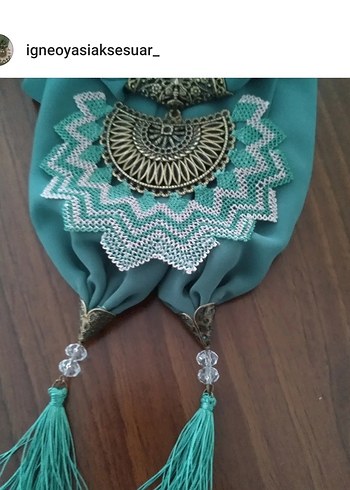 Boncuk İşlemeli Siyah Bohem Kadın Şal - Görsel 2