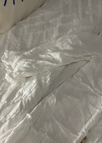 Diğer Beyaz Nakışlı Bohem Uzun Kollu Bluz