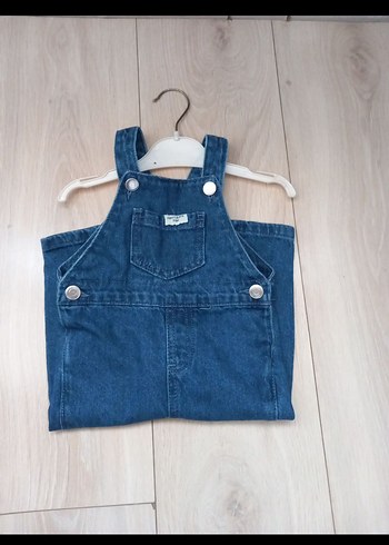 6-9 Ay Beden mavi Renk Mavi Denim Erkek Çocuk Askılı Tulum