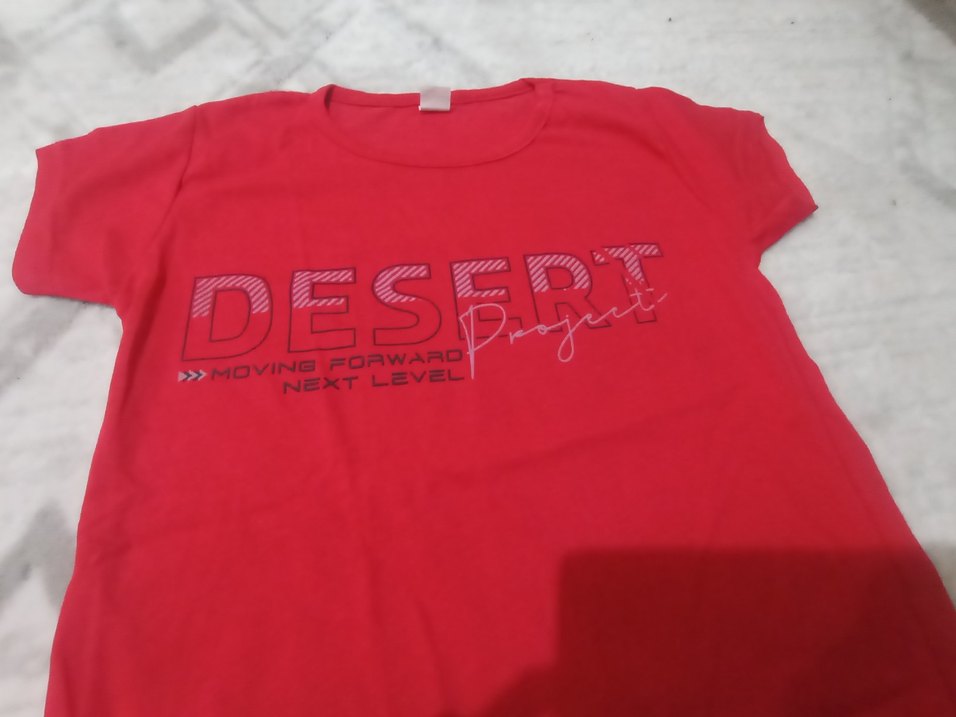 Kız Çocuk Kırmızı Baskılı Tişört - Görsel 2