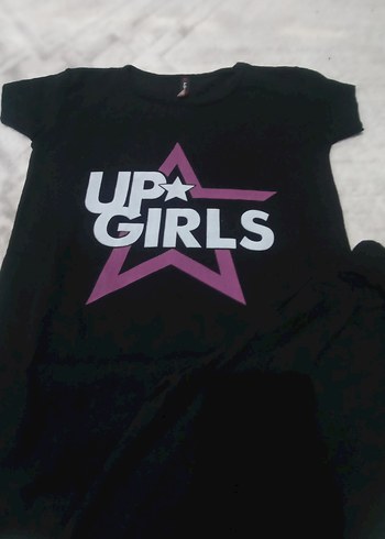 Kızlar İçin Siyah Baskılı Tişört - Görsel 3