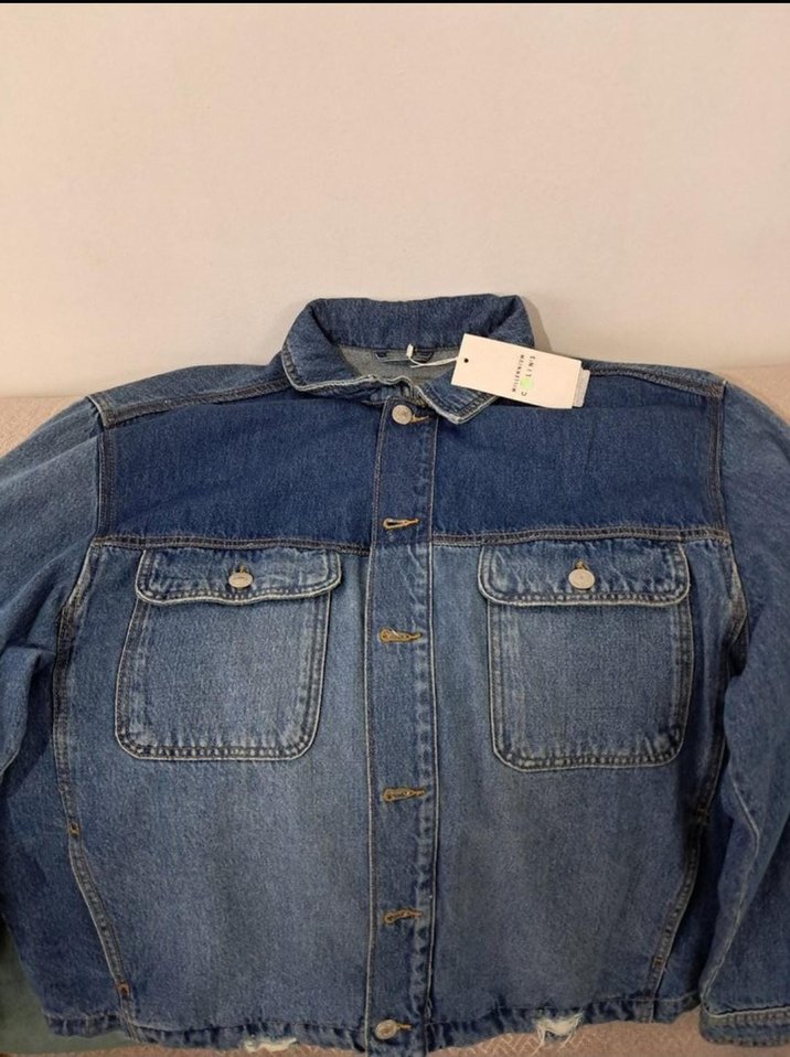 Erkek Mavi Düğmeli Denim Ceket - Görsel 2