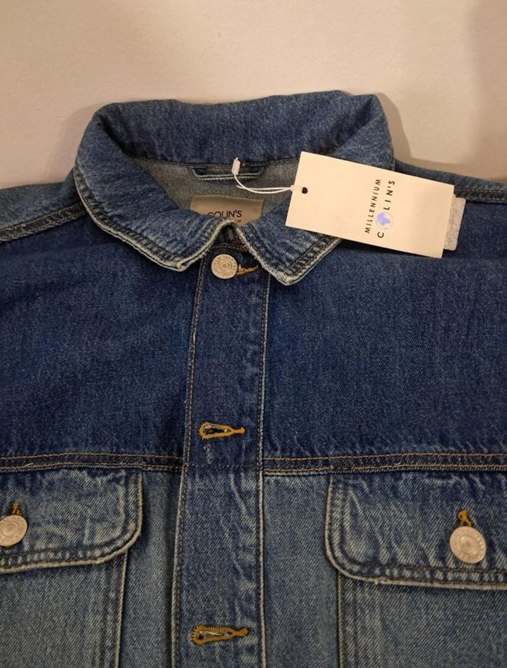 Erkek Mavi Düğmeli Denim Ceket - Görsel 4