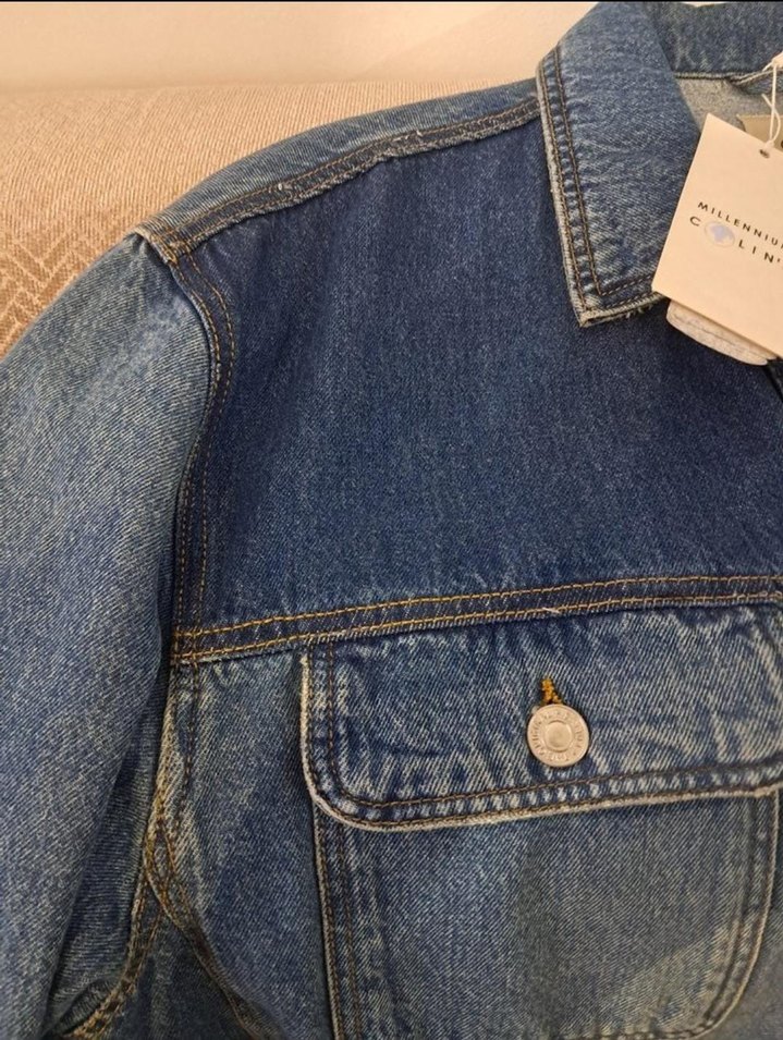 Erkek Mavi Düğmeli Denim Ceket - Görsel 3