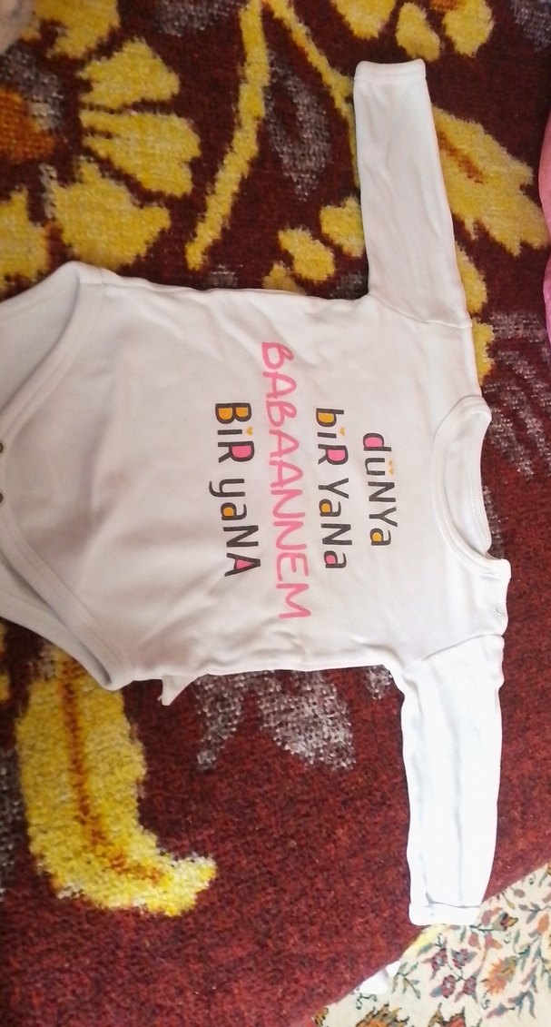 Baskılı Beyaz Kısa Kollu Bebek Body - Görsel 2