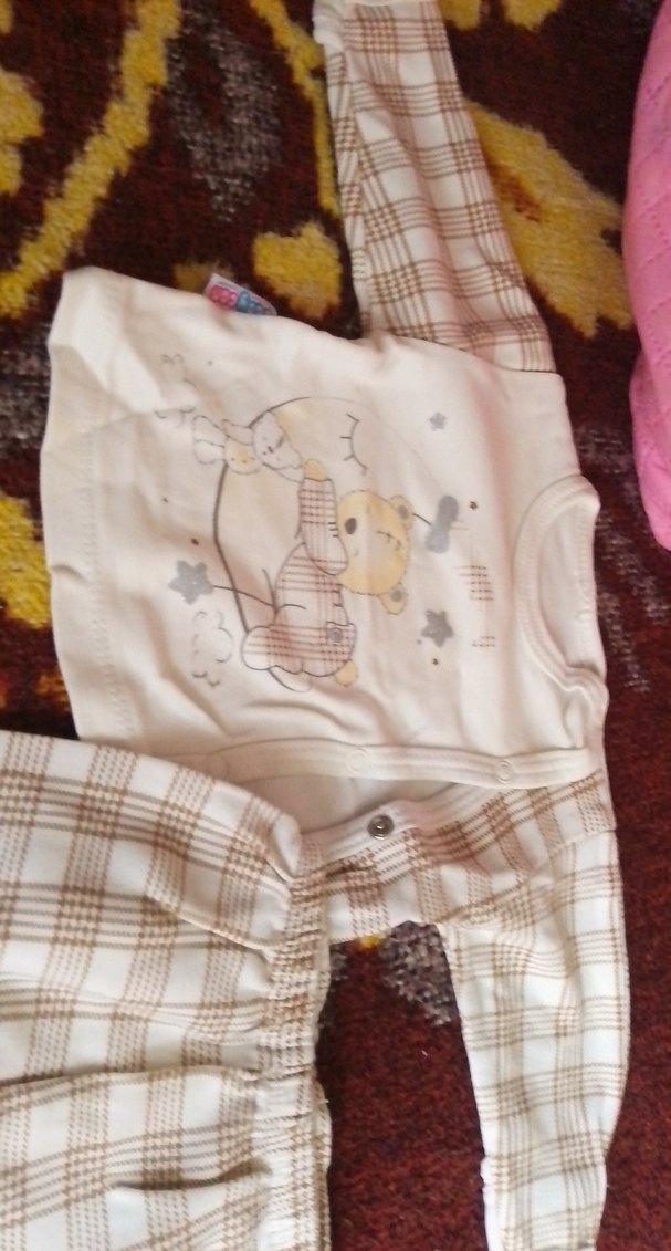 Bebek Erkek Pamuklu Hastane Kıyafeti Uzun Kollu - Görsel 2