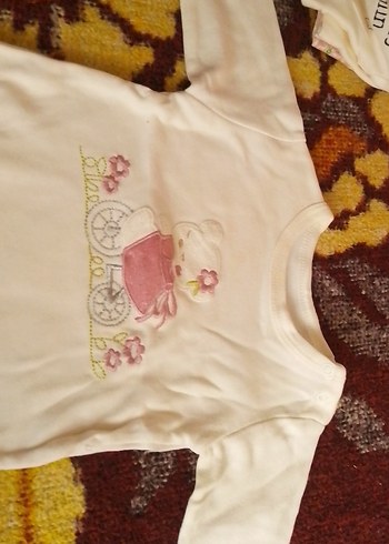 Kız Çocuk Beyaz Baskılı Kısa Kollu Tişört - Görsel 2