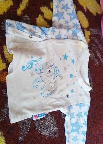 Uzun Kollu, Düğmeli Erkek Bebek Body - Görsel 2