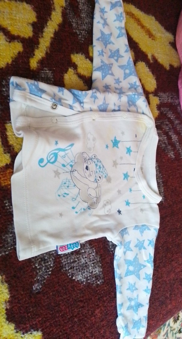 Uzun Kollu, Düğmeli Erkek Bebek Body - Görsel 2