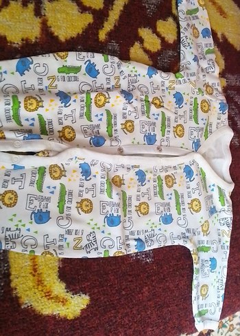 Renkli Baskılı Bebek Tulum, Uzun Kollu, Düğmeli - Görsel 3