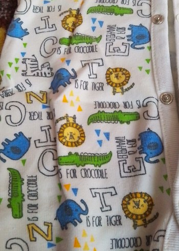 Renkli Baskılı Bebek Tulum, Uzun Kollu, Düğmeli - Görsel 2