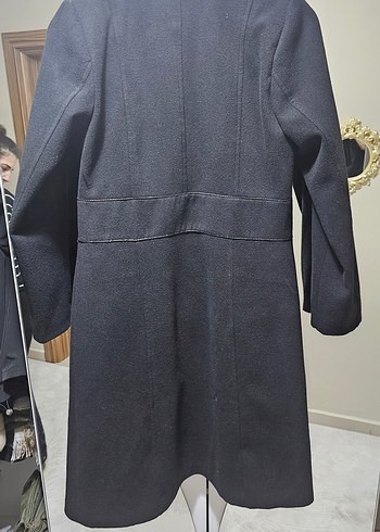 Düğmeli Siyah Klasik Kaban - Görsel 5