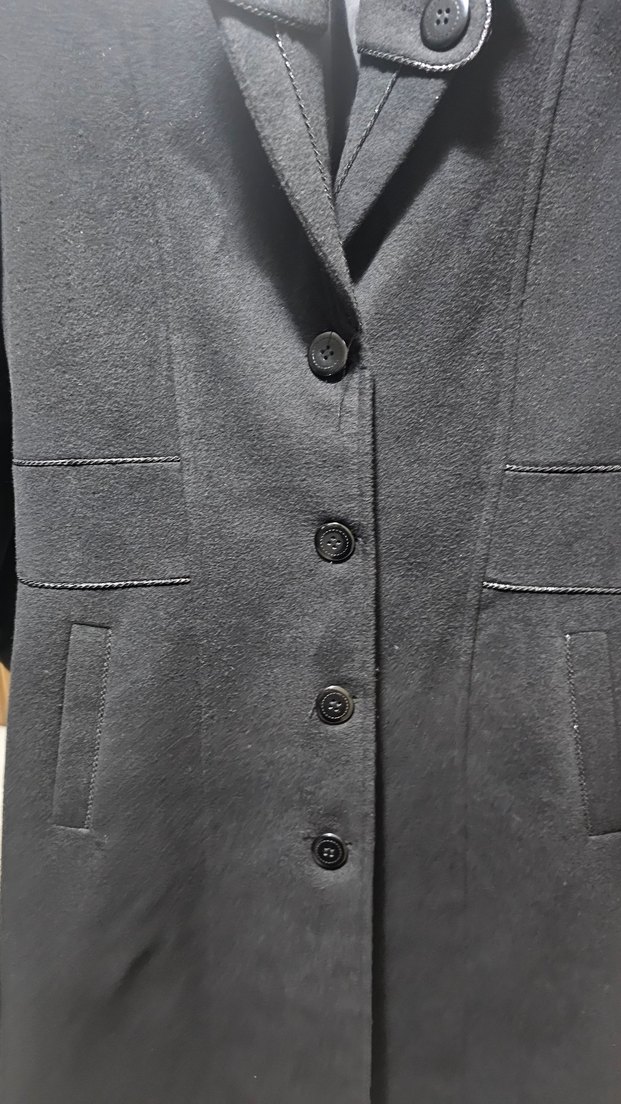 Düğmeli Siyah Klasik Kaban - Görsel 2