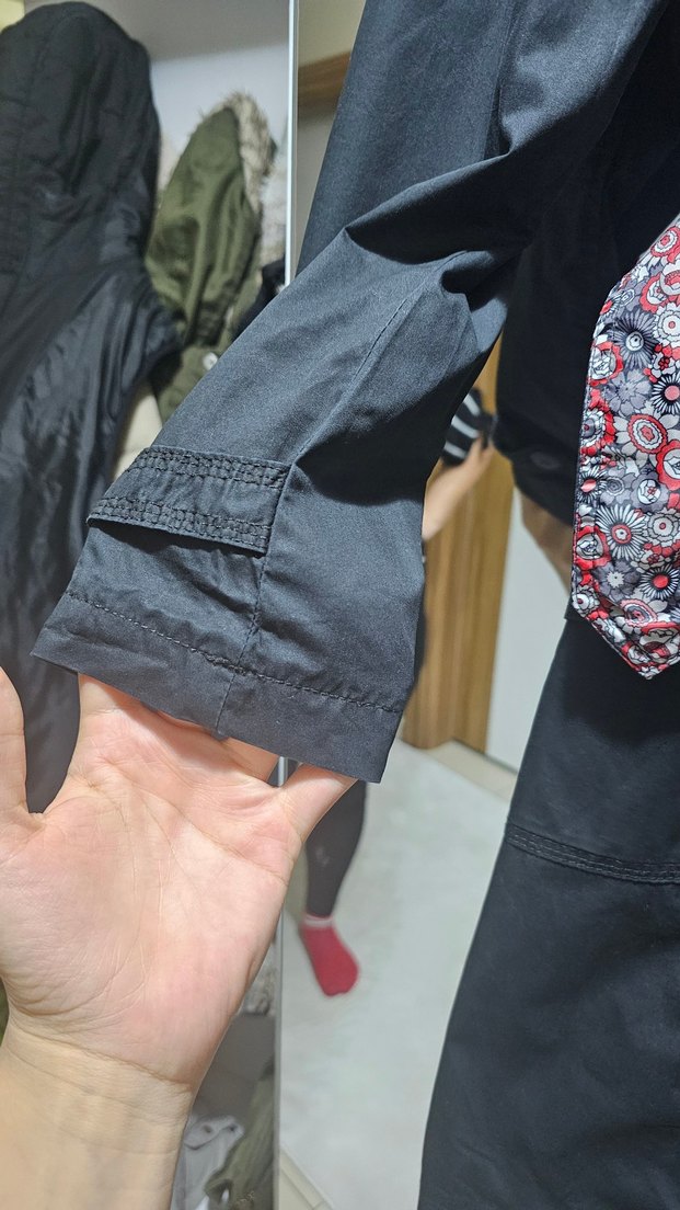 Kemerli Siyah Midi Trençkot - Görsel 4