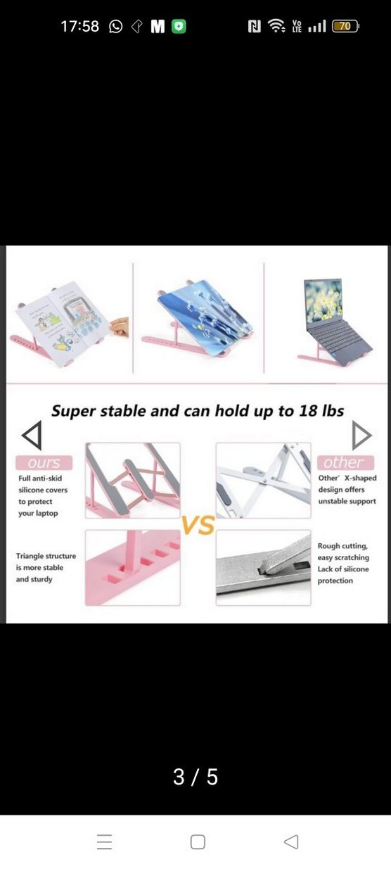 Ayarlanabilir Siyah Tablet Tutucu Standı - Görsel 3