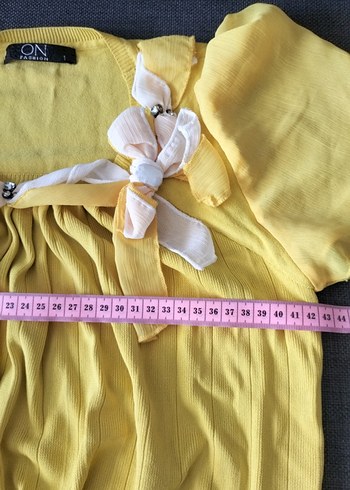 Sarı Drapeli Kadın Bluz - Görsel 4