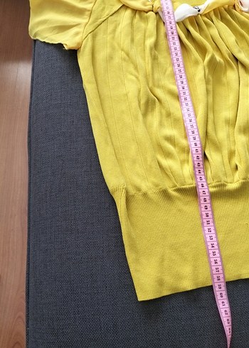 Sarı Drapeli Kadın Bluz - Görsel 5