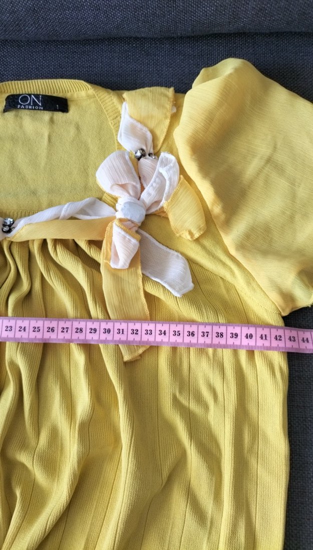 Sarı Drapeli Kadın Bluz - Görsel 4