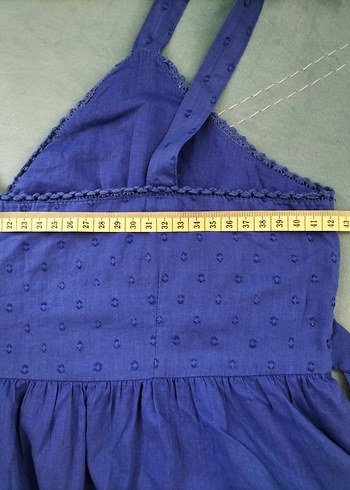 Nakışlı Lacivert. yazlık, pamuklu bluz. - Görsel 3