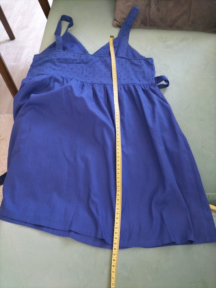 Nakışlı Lacivert. yazlık, pamuklu bluz. - Görsel 4