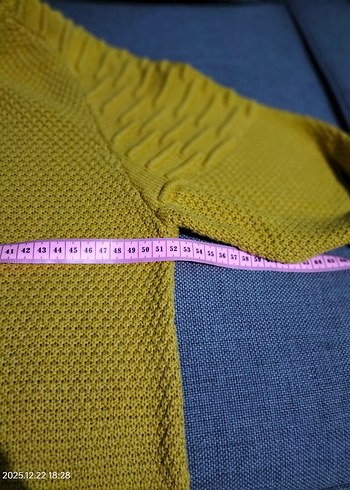 Erkek Sarı Örgü Triko Kazak - Görsel 6
