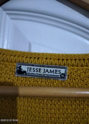 Erkek Sarı Örgü Triko Kazak - Görsel 4