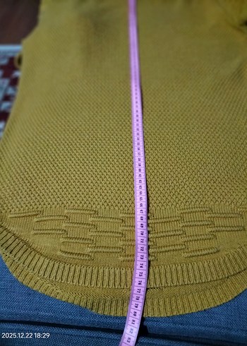 Erkek Sarı Örgü Triko Kazak - Görsel 7