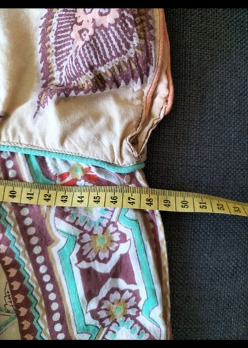 Nakışlı Bohem Bej Uzun elbise - Görsel 5