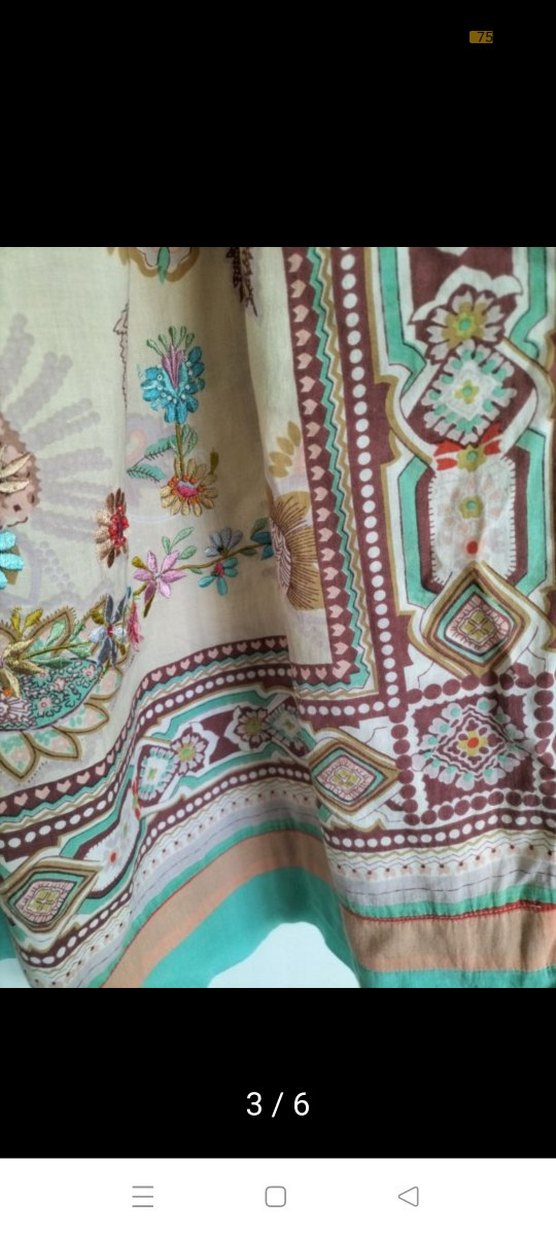 Nakışlı Bohem Bej Uzun elbise - Görsel 4