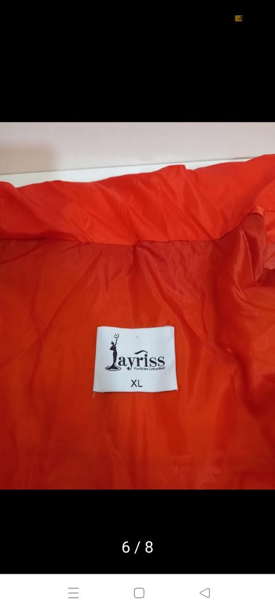 Turuncu Yüksek Yakalı Kadın Şişme Yelek - Görsel 5