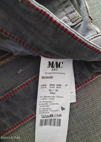 Gri kadın Denim Kot Pantolon -MAC marka - Görsel 2
