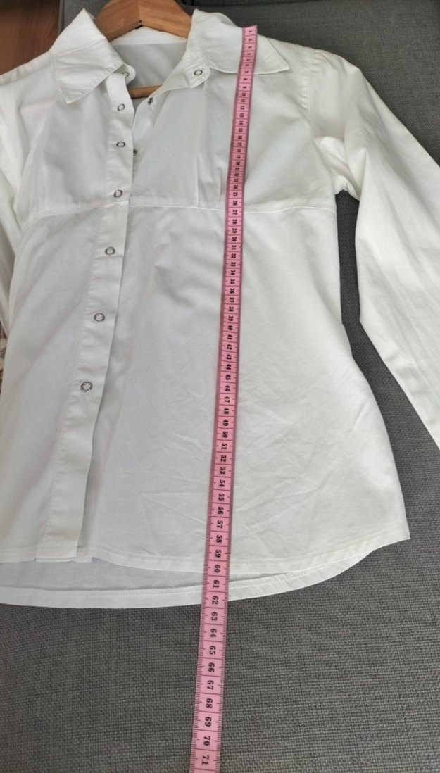 Düğmeli Beyaz %100 Pamuk Kadın Gömlek - Görsel 5