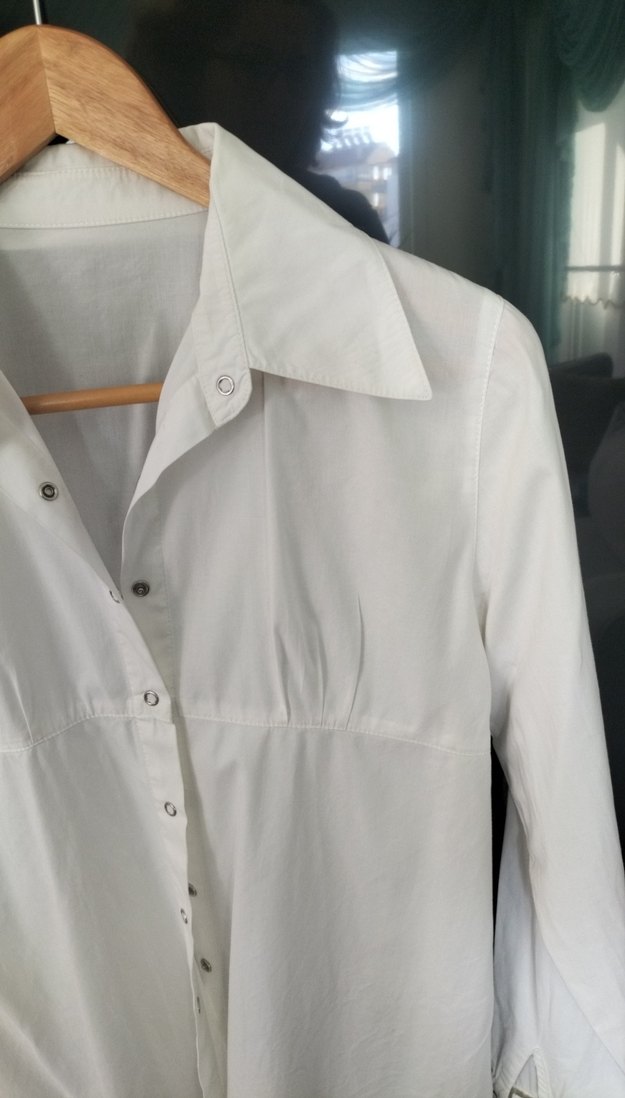 Düğmeli Beyaz %100 Pamuk Kadın Gömlek - Görsel 2