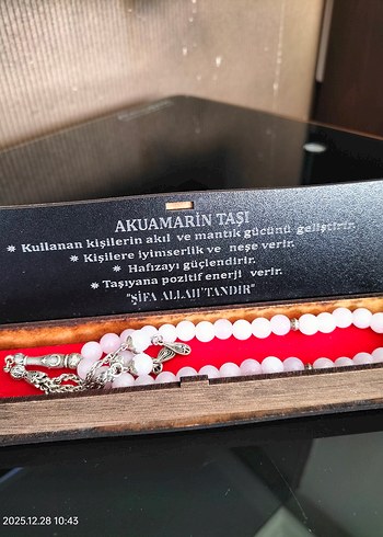 Yeni yıl hediyesi Akuamarine Erkek Tesbih - Görsel 4