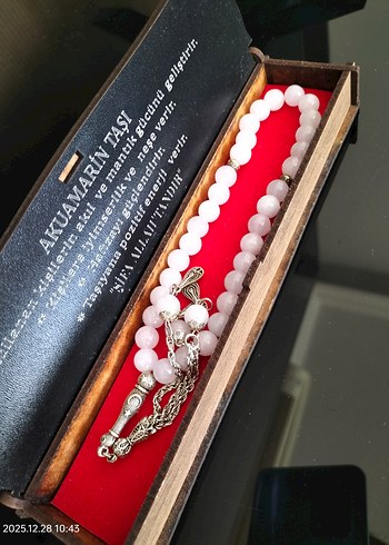 Yeni yıl hediyesi Akuamarine Erkek Tesbih - Görsel 3