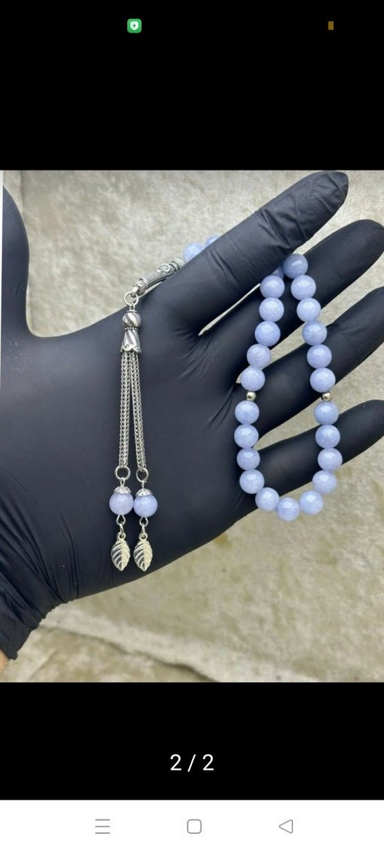 Yeni yıl hediyesi Akuamarine Erkek Tesbih - Görsel 2