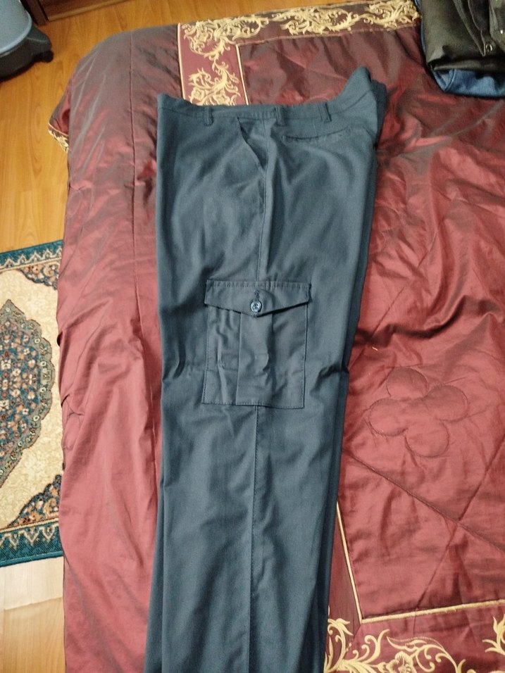 Erkek Mavi Bol Kesim Kemerli Pantolon - Görsel 4