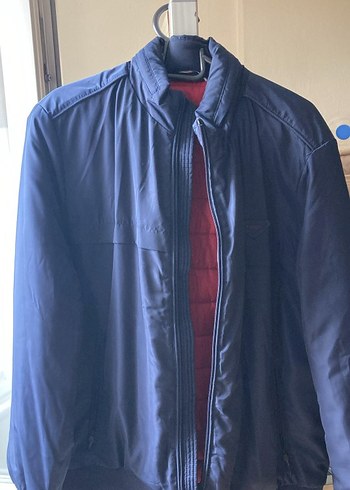 Erkek Lacivert Fermuarlı Yüksek Yakalı Mont - Görsel 3