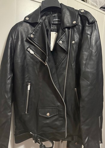 Siyah Deri Biker Ceket - Görsel 4