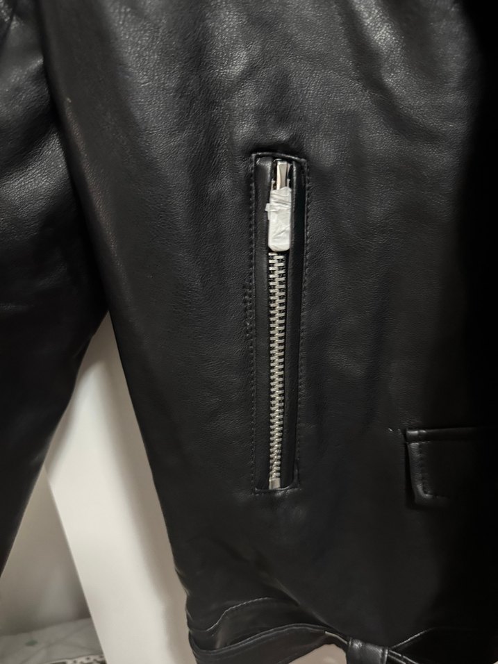 Siyah Deri Biker Ceket - Görsel 3