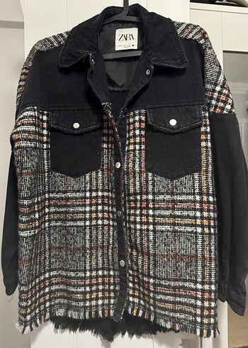Zara kadın Gri Düğmeli Midi Ceket - Görsel 4
