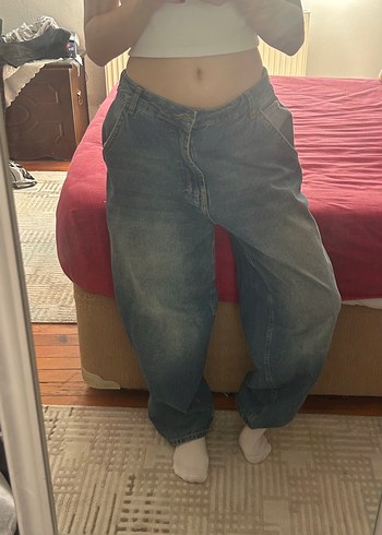 Diğer Yuksek Bel Rahat Denim Jean